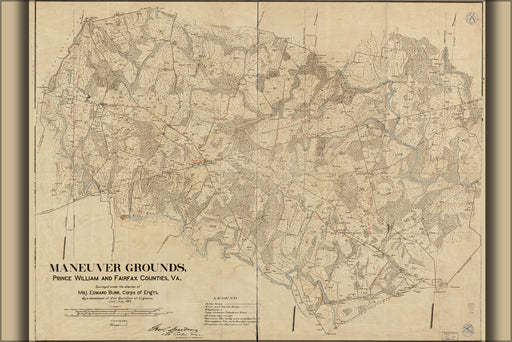 24"x36" Gallery Poster, map army grounds Fairfax co Virginia 1904