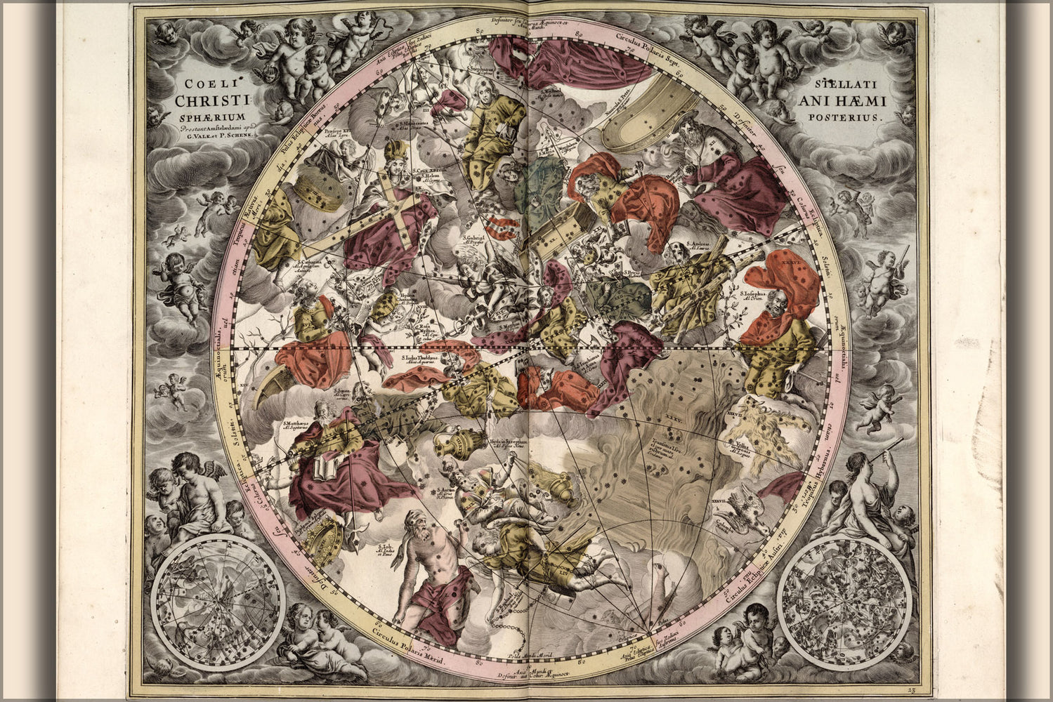 24"x36" Gallery Poster, map n constellations zodiac astrology 1708 p2