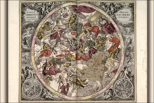 24"x36" Gallery Poster, map n constellations zodiac astrology 1708 p2