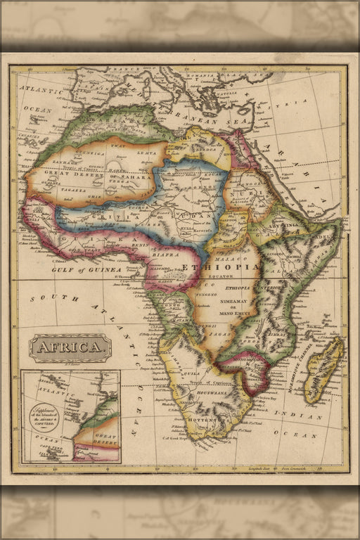 24"x36" Gallery Poster, map of Africa 1817