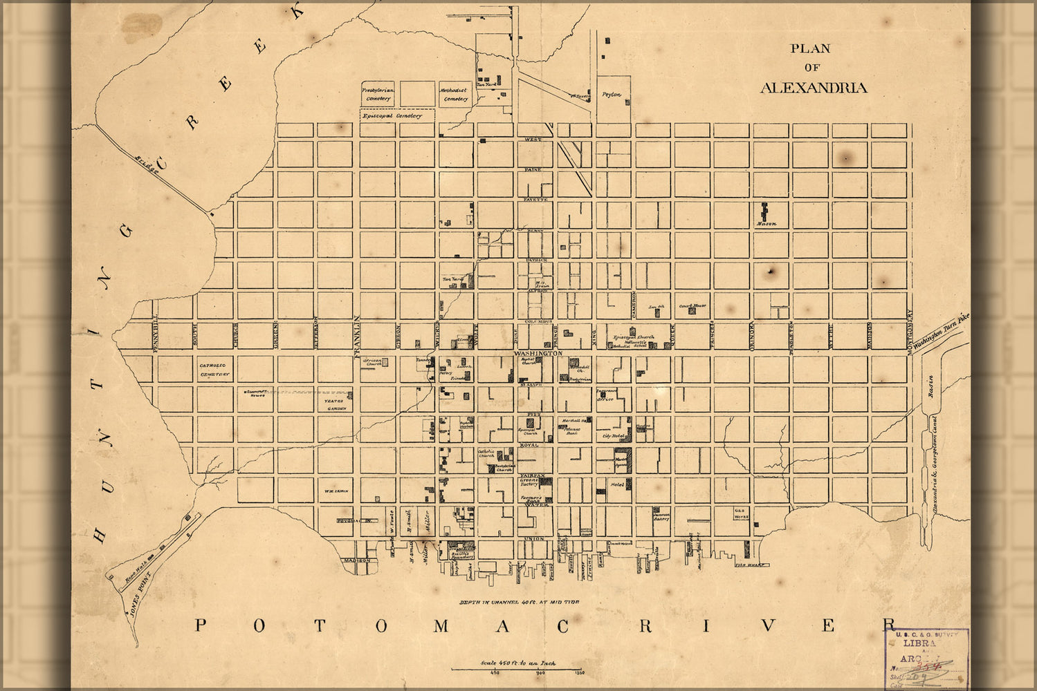 24"x36" Gallery Poster, map of Alexandria virginia 1862