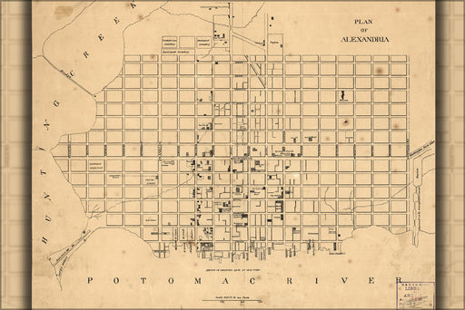 24"x36" Gallery Poster, map of Alexandria virginia 1862