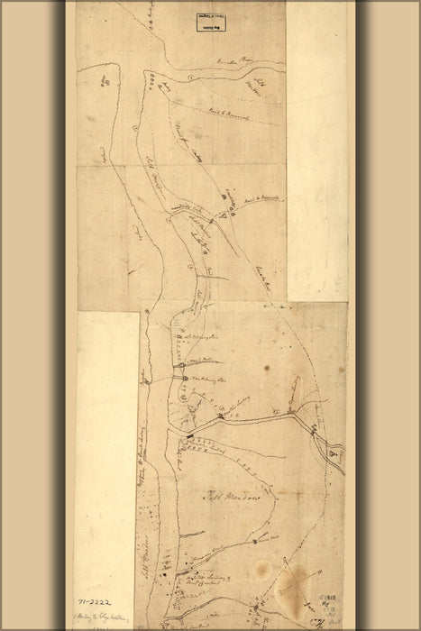 24"x36" Gallery Poster, map of Amboy to Elizabethtown new jersey 1778