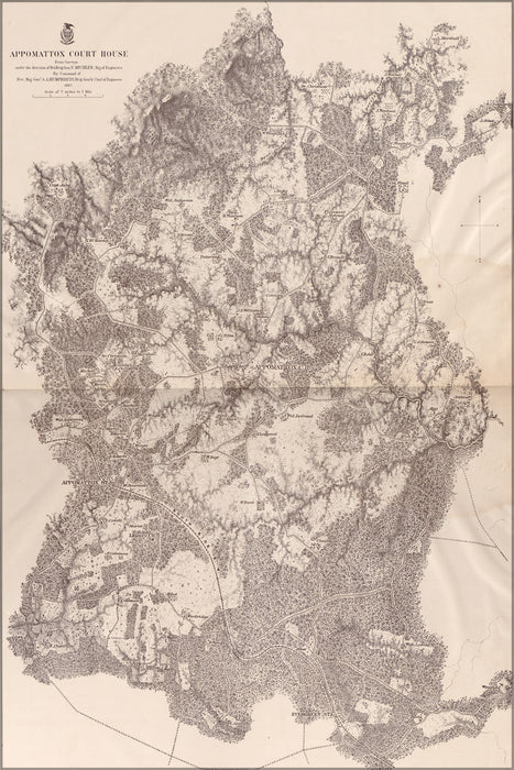 24"x36" Gallery Poster, map of Appomattox Court House, 1867