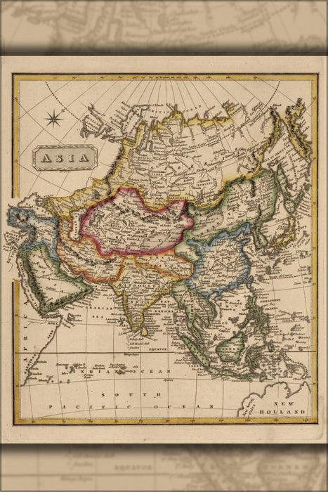 24"x36" Gallery Poster, map of Asia 1817