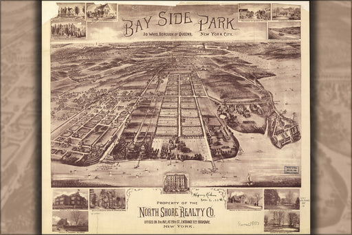 24"x36" Gallery Poster, map of Bay Side Park Queens New York City 1915