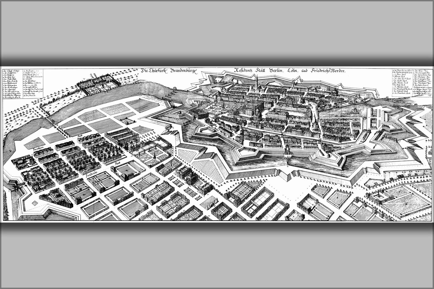 24"x36" Gallery Poster, map of Berlin 1652 by jean baptiste broebes