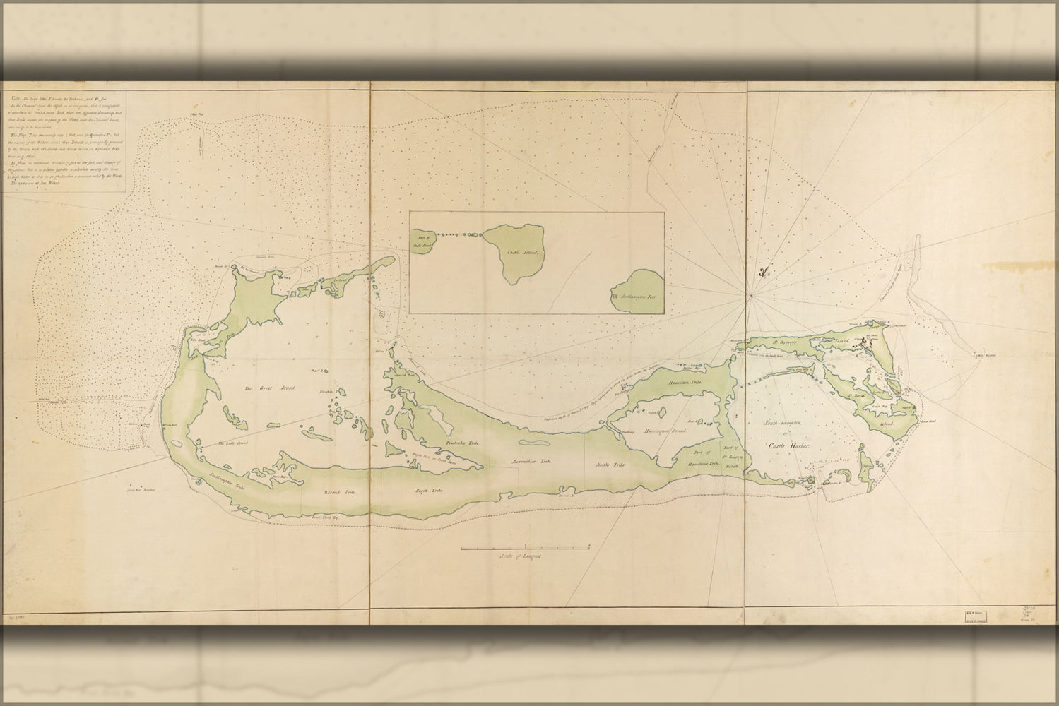 24"x36" Gallery Poster, map of Bermuda Islands 1760