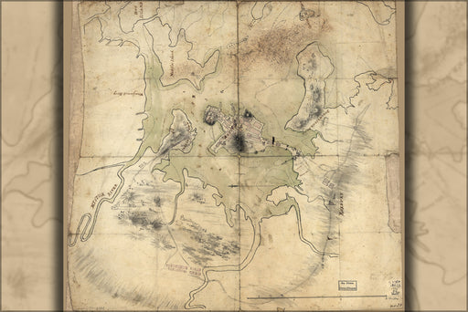 24"x36" Gallery Poster, map of Boston & vicinity 1775