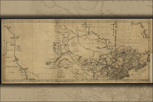 24"x36" Gallery Poster, map of Canada Michigan & new england 1762 p2