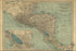24"x36" Gallery Poster, map of Central America Panama costa rica guatemala honduras nicaragua el salvador 1900