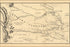 24"x36" Gallery Poster, map of Central Great Plains, Santa Fe Trail, 1835