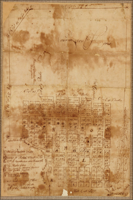 24"x36" Gallery Poster, map of CharlesTown, Maryland 1770