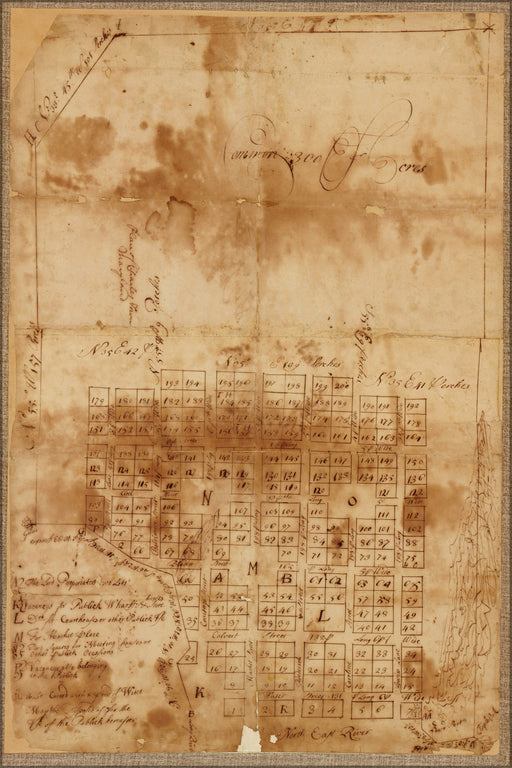 24"x36" Gallery Poster, map of CharlesTown, Maryland 1770