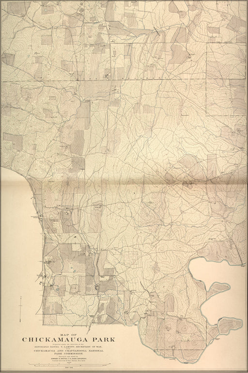 24"x36" Gallery Poster, map of Chickamauga Park