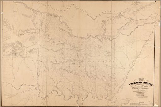 24"x36" Gallery Poster, map of Chickasaw Nation oklahoma 1871