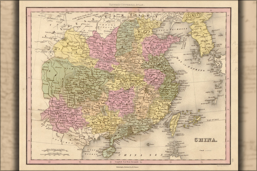 24"x36" Gallery Poster, map of China 1844