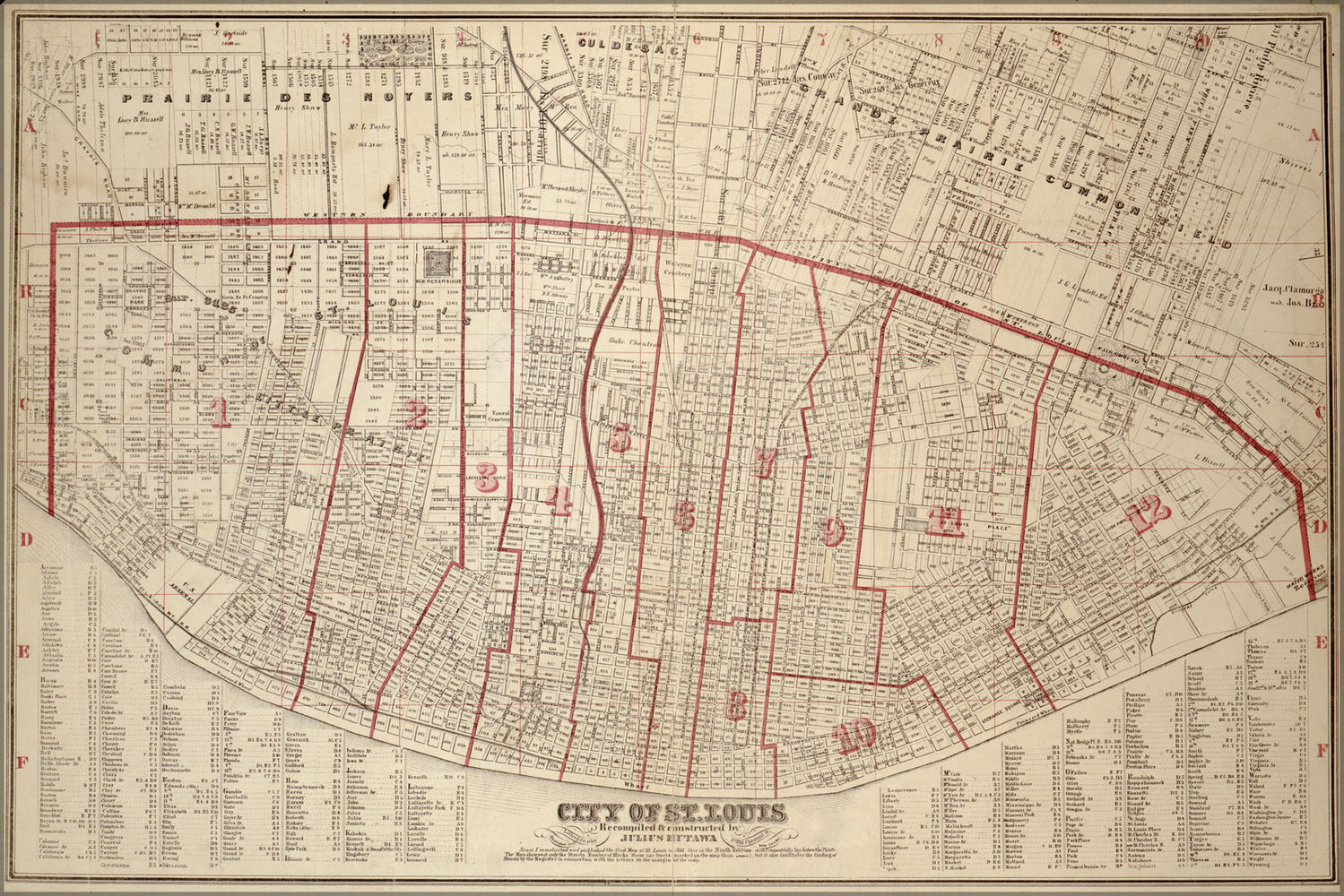 24"x36" Gallery Poster, map of City of St. Louis missouri  1870