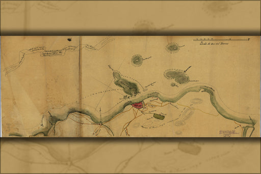 24"x36" Gallery Poster, map of Costa de Vera Cruz 1846