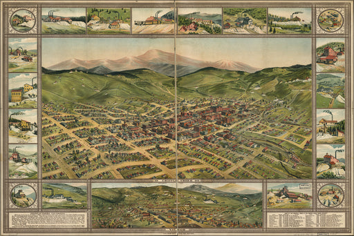 24"x36" Gallery Poster, map of Cripple Creek, colorado 1896