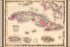 24"x36" Gallery Poster, map of Cuba, Jamaica, & Puerto Rico 1862