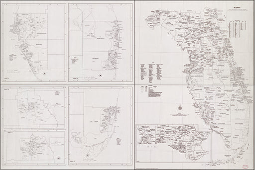 24"x36" Gallery Poster, map of Florida 1983