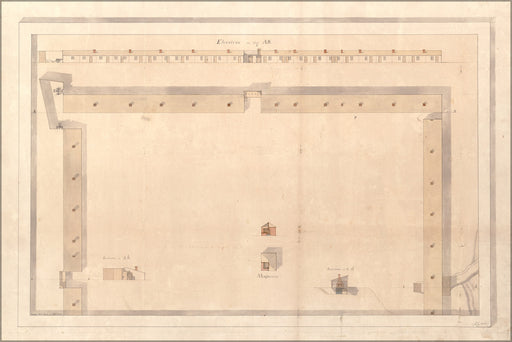 24"x36" Gallery Poster, map of Fort Atkinson, Nebraska 1819