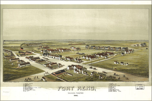 24"x36" Gallery Poster, map of Fort Reno, Oklahoma Territory 1891