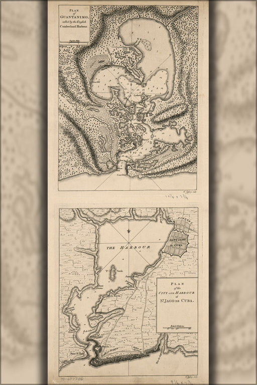 24"x36" Gallery Poster, map of Guantanamo Bay Cuba 1768