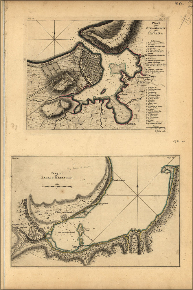 24"x36" Gallery Poster, map of Havana cuba 1768