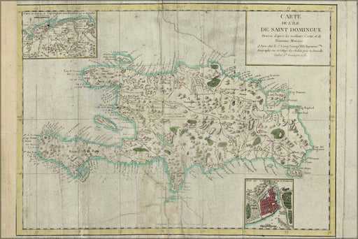 24"x36" Gallery Poster, map of Hispaniola 1780