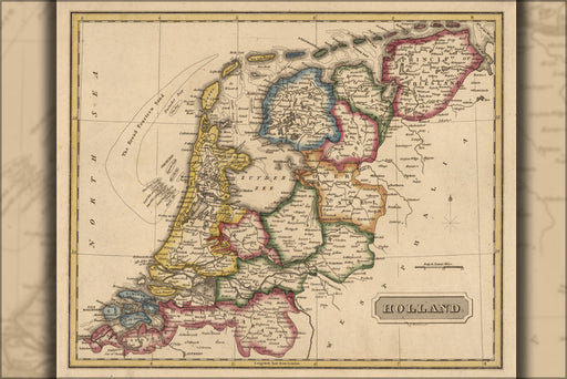 24"x36" Gallery Poster, map of Holland 1817