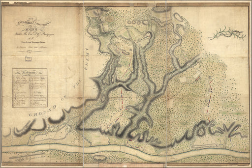 24"x36" Gallery Poster, map of Hudson River near Stillwater, 1777
