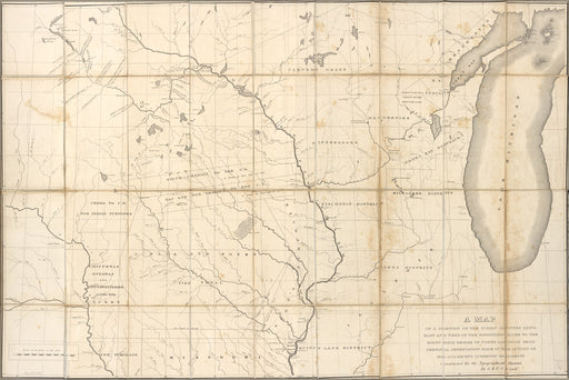 24"x36" Gallery Poster, map of Indian land wisconsin minnesota 1836