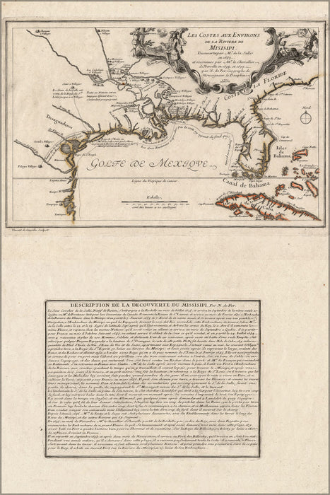 24"x36" Gallery Poster, map of Indian villages 1683 in french p1
