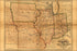 24"x36" Gallery Poster, map of Indiana, Illinois, Missouri & Iowa 1858
