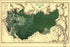 24"x36" Gallery Poster, map of Influenza in Russia 1890 in lithuanian