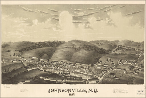 24"x36" Gallery Poster, map of Johnsonville, New york 1887