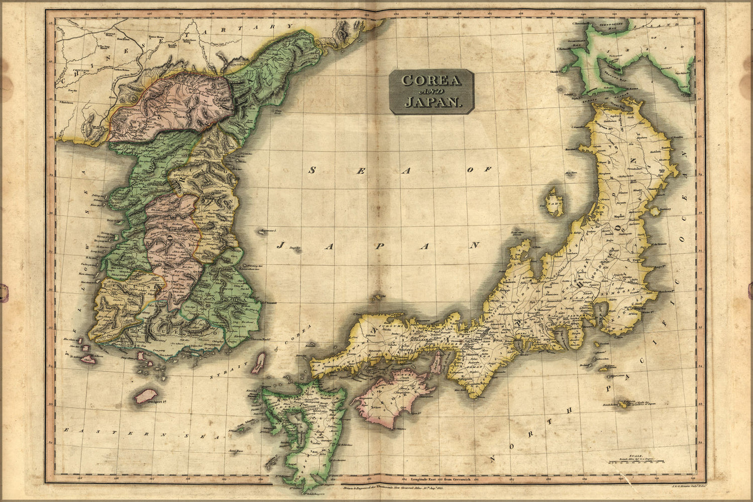 24"x36" Gallery Poster, map of Korea and Japan 1815