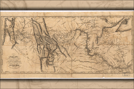 24"x36" Gallery Poster, map of Lewis and Clark's expedition pub 1814