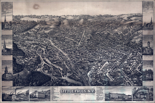 24"x36" Gallery Poster, map of Little Falls new york 1881