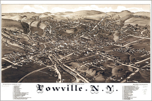 24"x36" Gallery Poster, map of Lowville new york 1885
