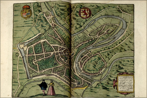 24"x36" Gallery Poster, map of Luxembourg 1612