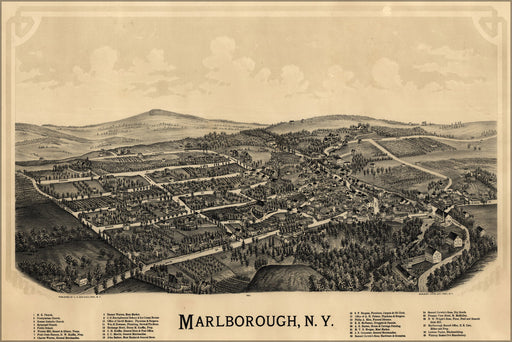 24"x36" Gallery Poster, map of Marlborough, New york 1891