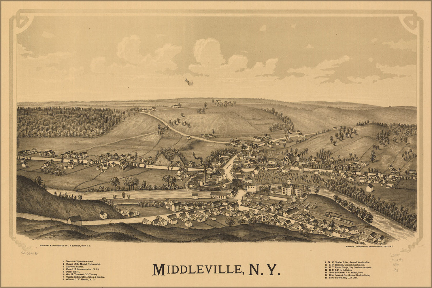 24"x36" Gallery Poster, map of Middleville, New york state 1890
