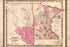 24"x36" Gallery Poster, map of Minnesota and Dakota 1862