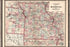 24"x36" Gallery Poster, map of Missouri and Kansas 1863