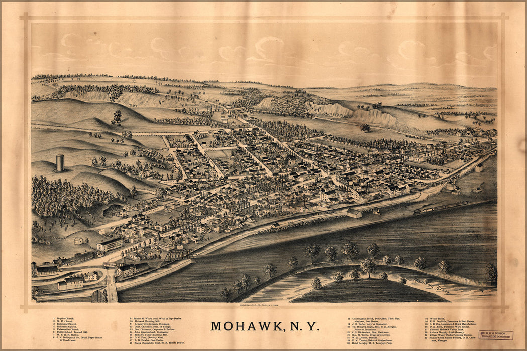 24"x36" Gallery Poster, map of Mohawk, New york 1893