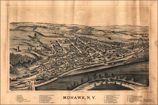 24"x36" Gallery Poster, map of Mohawk, New york 1893