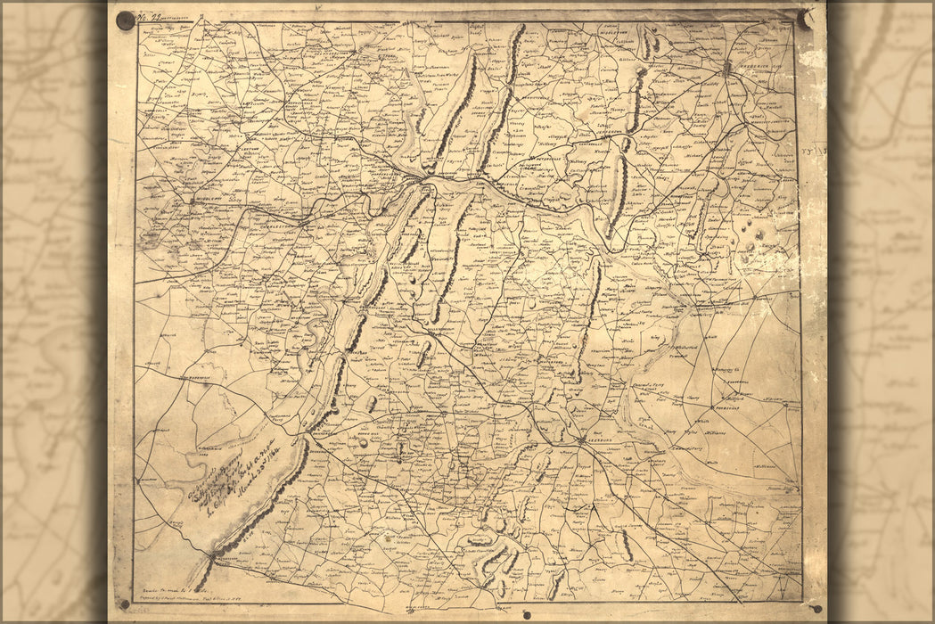 24"x36" Gallery Poster, map of N Virginia parts 1864